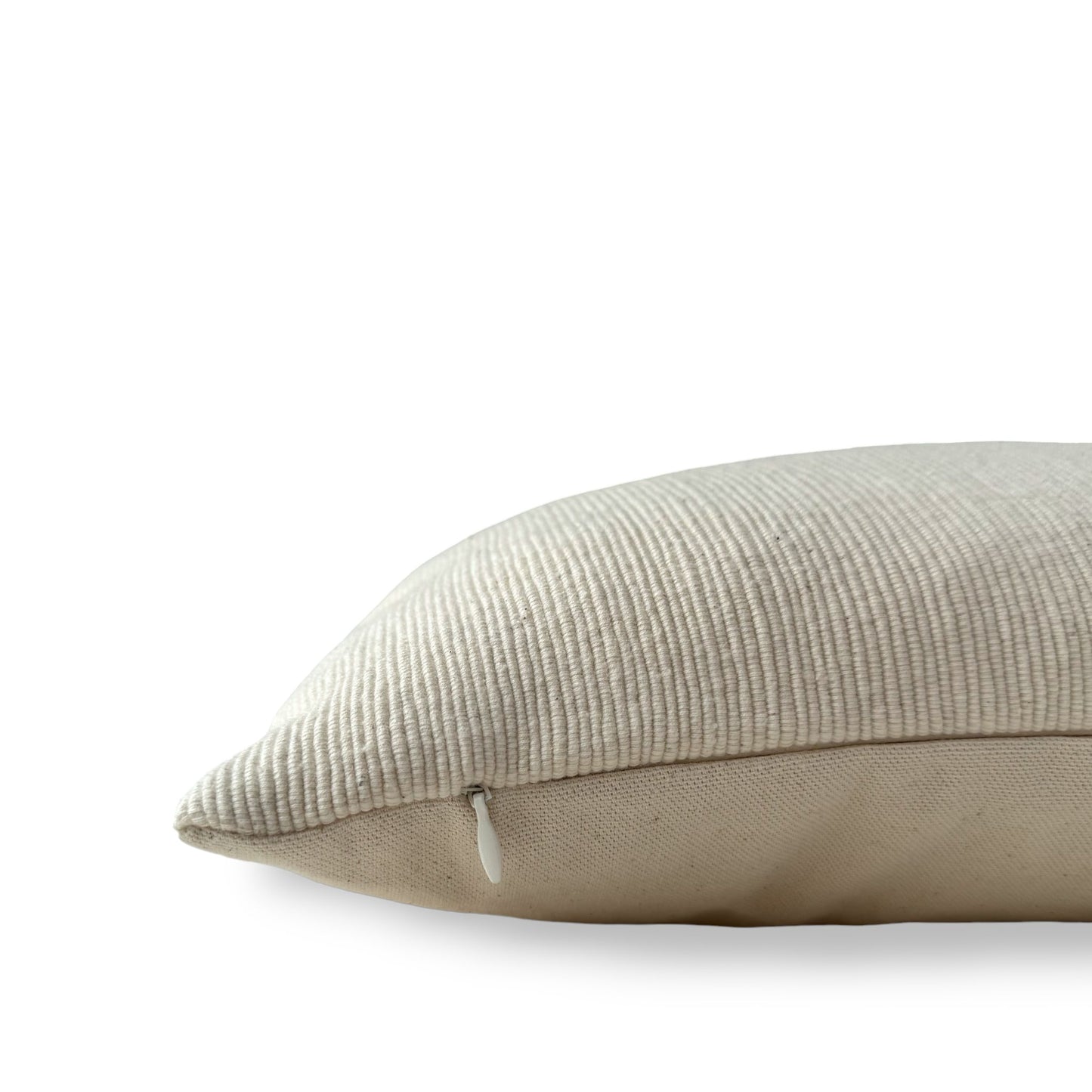 white textured soft cushion cover zipper and back