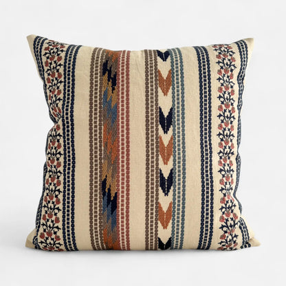 Atelier Embroidered Floral Stripe Cushion Cover